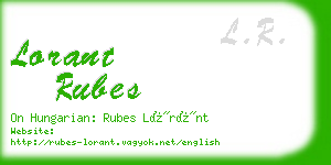 lorant rubes business card